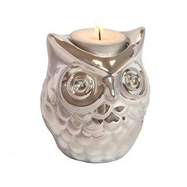 Owl tea light holder with tea light
