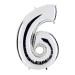 Helium Balloon - Silver Number-6